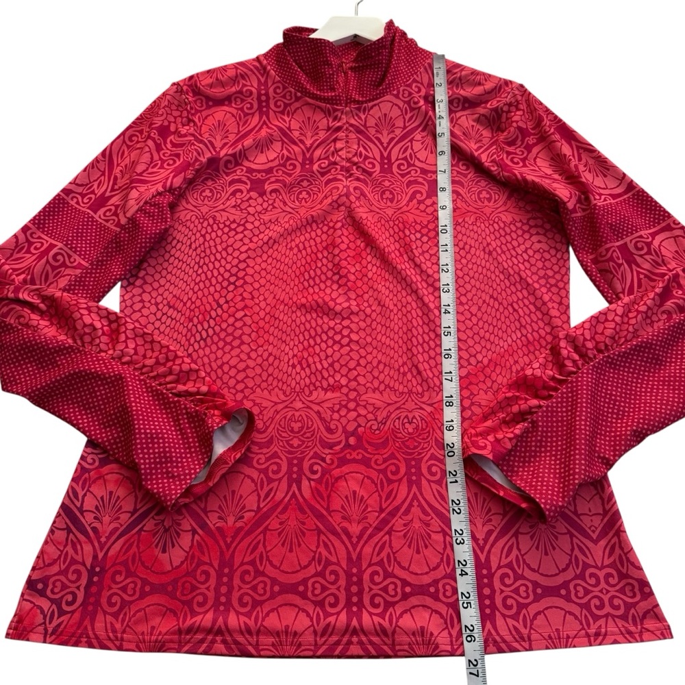 Prana Tatiana Womens XL Pink Floral 1/4 Zip Pullover Jogging Running Yoga Wear - Picture 7 of 9
